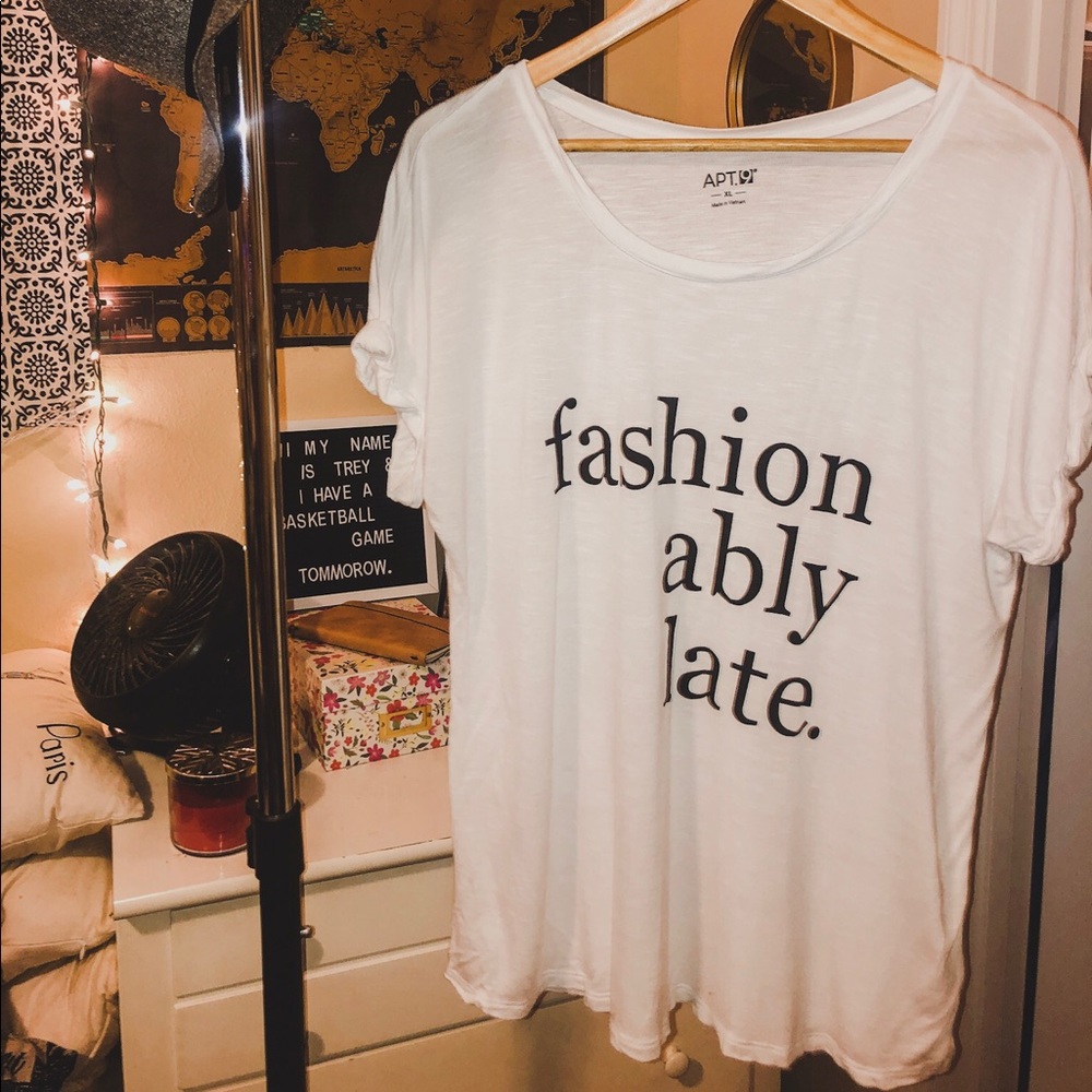 Fashionably Late Stylish T Shirt for Women - Picture 2 of 2